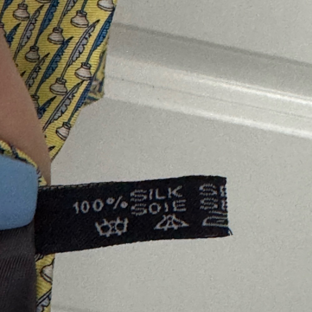 Silk Blue and Yellow Patterned Ties for Business - Picture 5 of 11